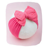 Pastel Pink Big Bow Cotton Baby Headband